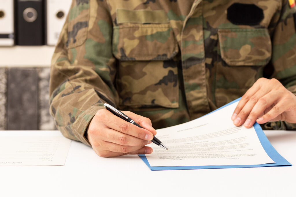 A Military Man Filling Divorce Paper
